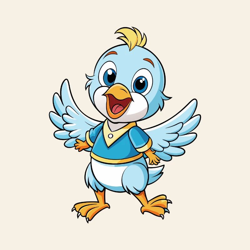 Dove Cute Cartoon Character Kawaii Clipart