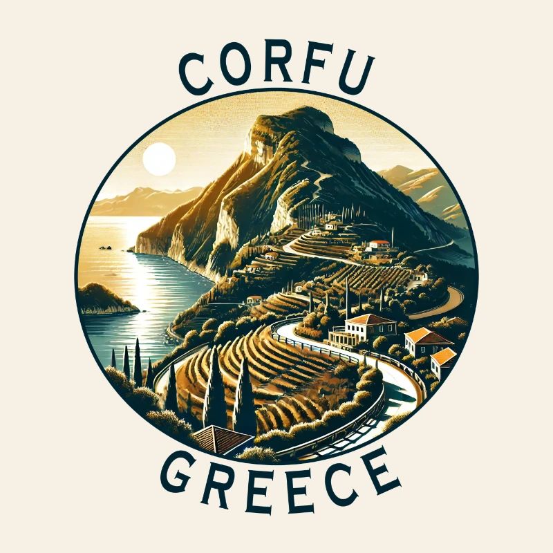 Design de l'île de Corfou en Grèce
