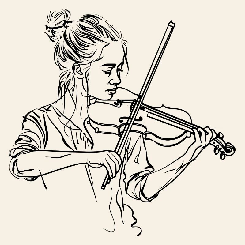 Dessin de fille de violon