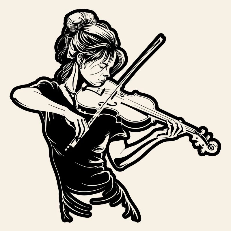Fiddle Girl Drawing