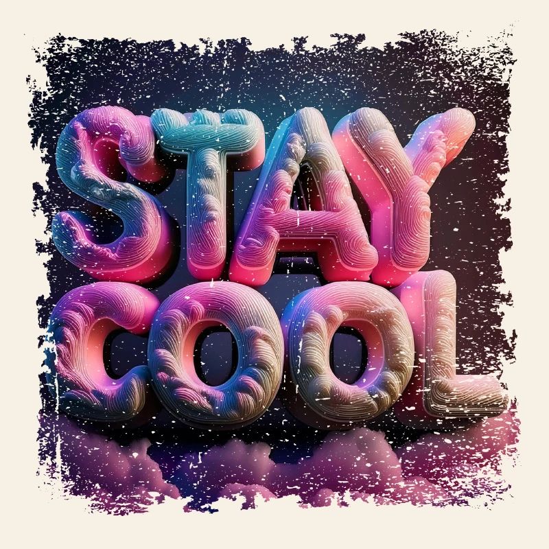 Stay cool text in 3D