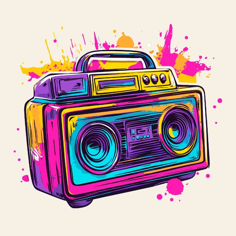 90s Boom Box Jukebox Retro vintage 80s