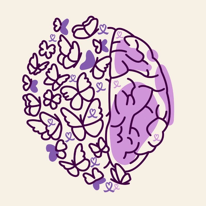 Brain Butterflies Purple Epilepsy Awareness