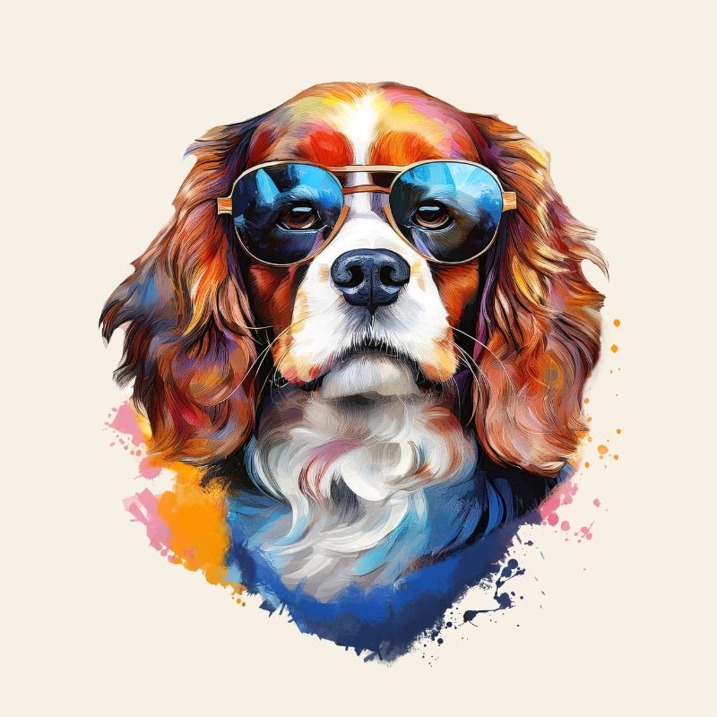 Cavalier Kings Charles Spaniel avec lunettes de soleil