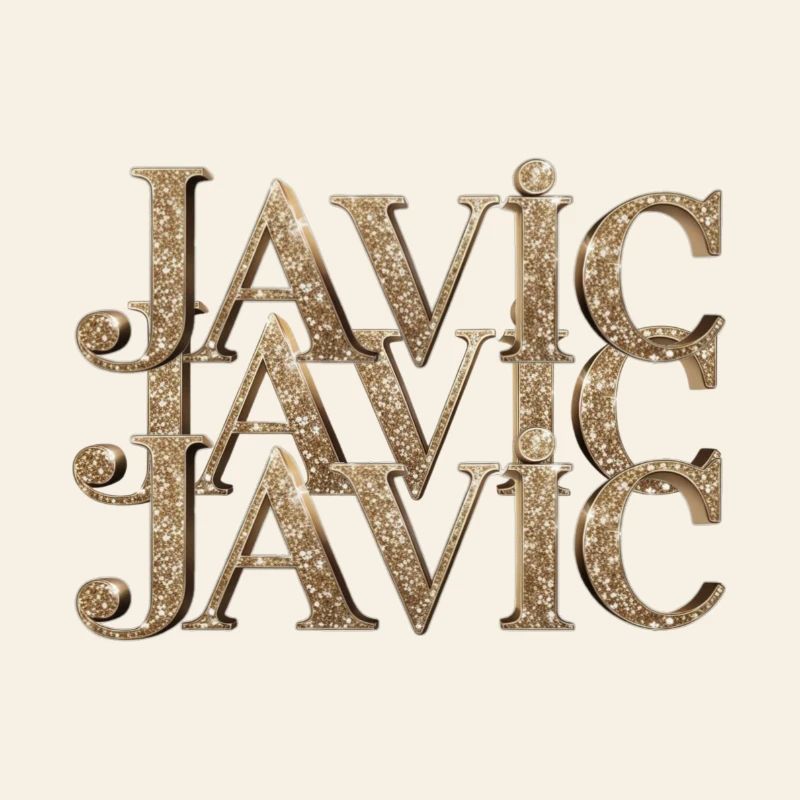 Javic Gold Glitter Monogram