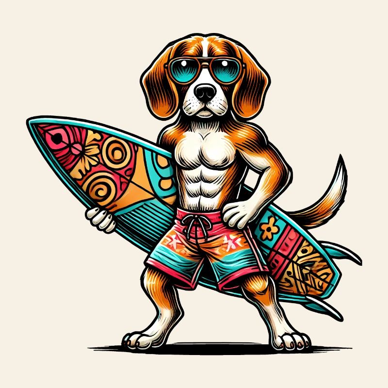 Beagle Surfer