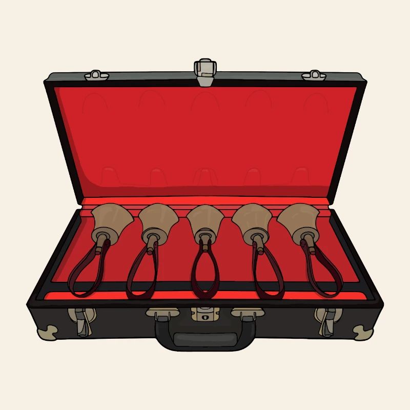 Handbells Carrying Set Case Vintage