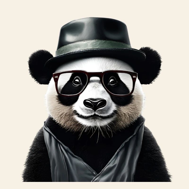 Panda élégant avec accessoires