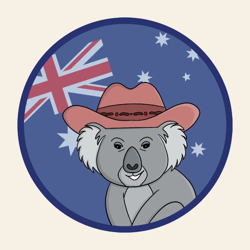 Adorable Koala with the Australian flag