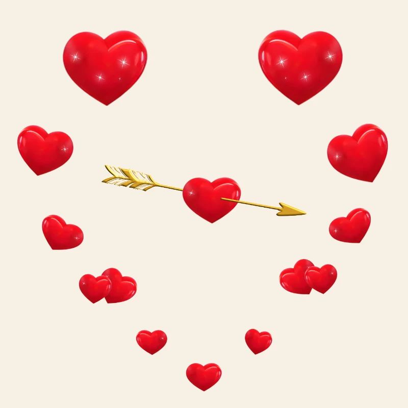 Conception de coeur aimant avec flèche