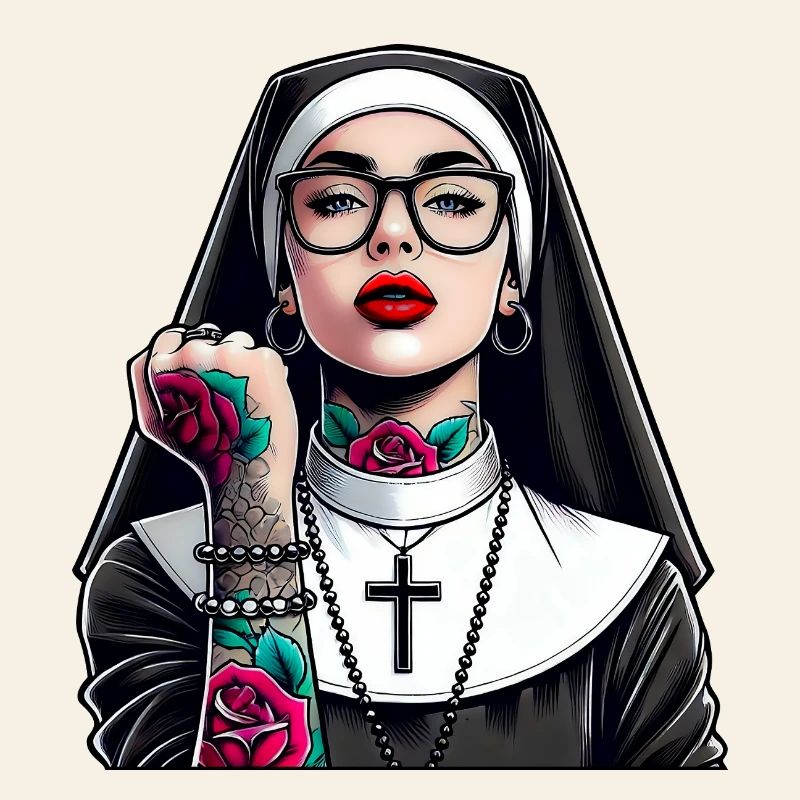 Religieuse avec tatouage