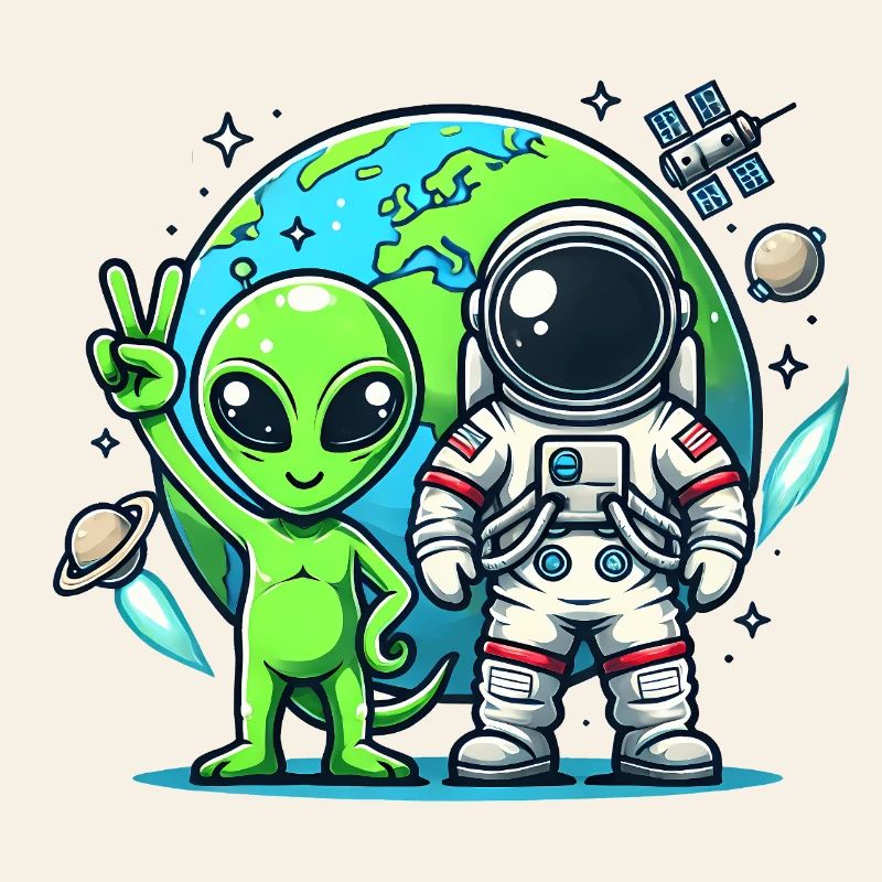 Alien astronauts in space
