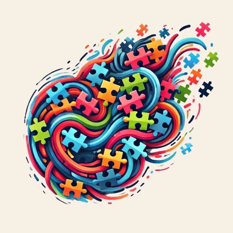 Design coloré inspiré des puzzles