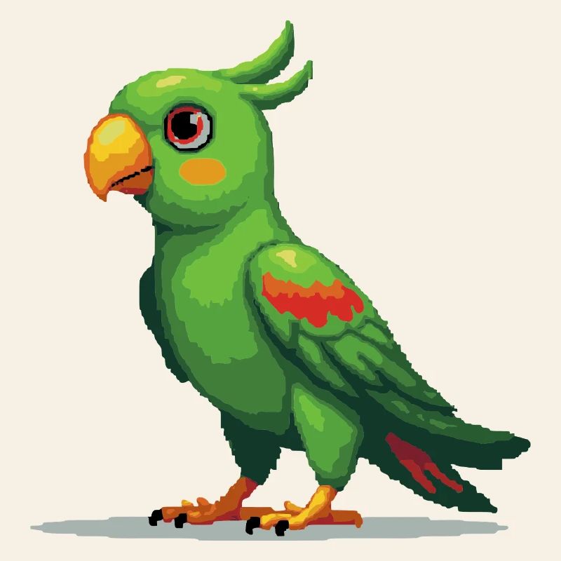 Pixel Papagei – Retro 8-Bit Style