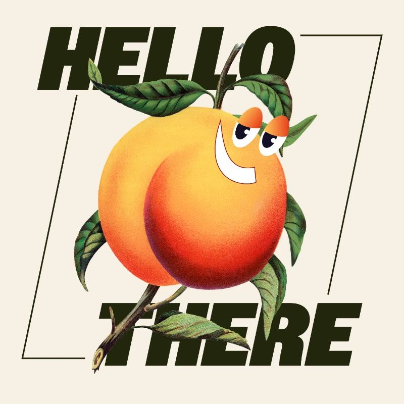 Peach Retro – Hello There Statement