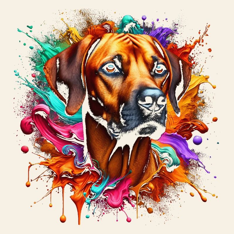 Mignon Rhodesian Ridgeback avec des touches colorées de couleur