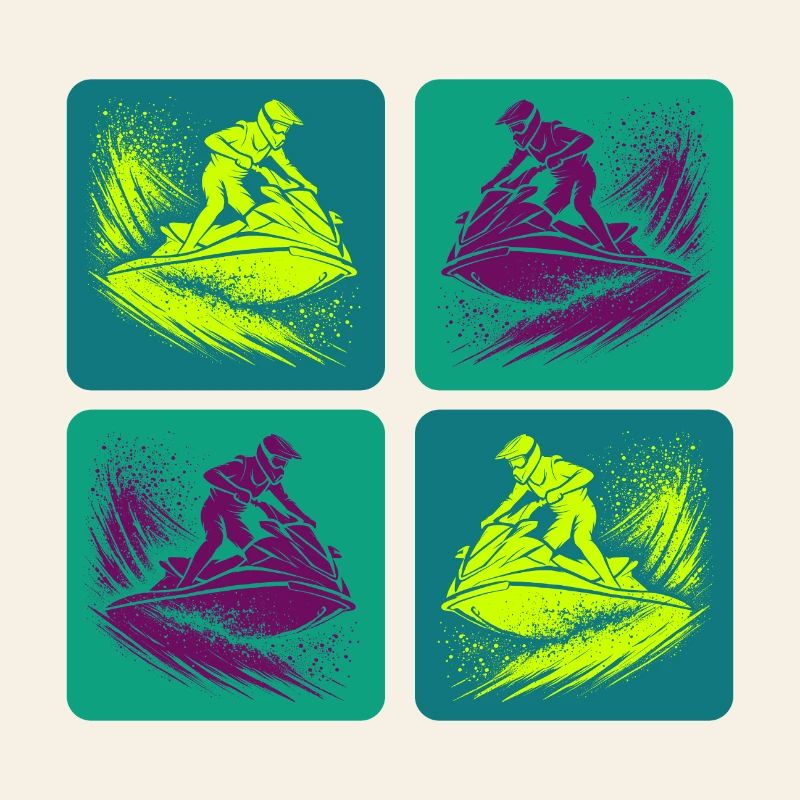 Jetski Splash Art – Neon Ride