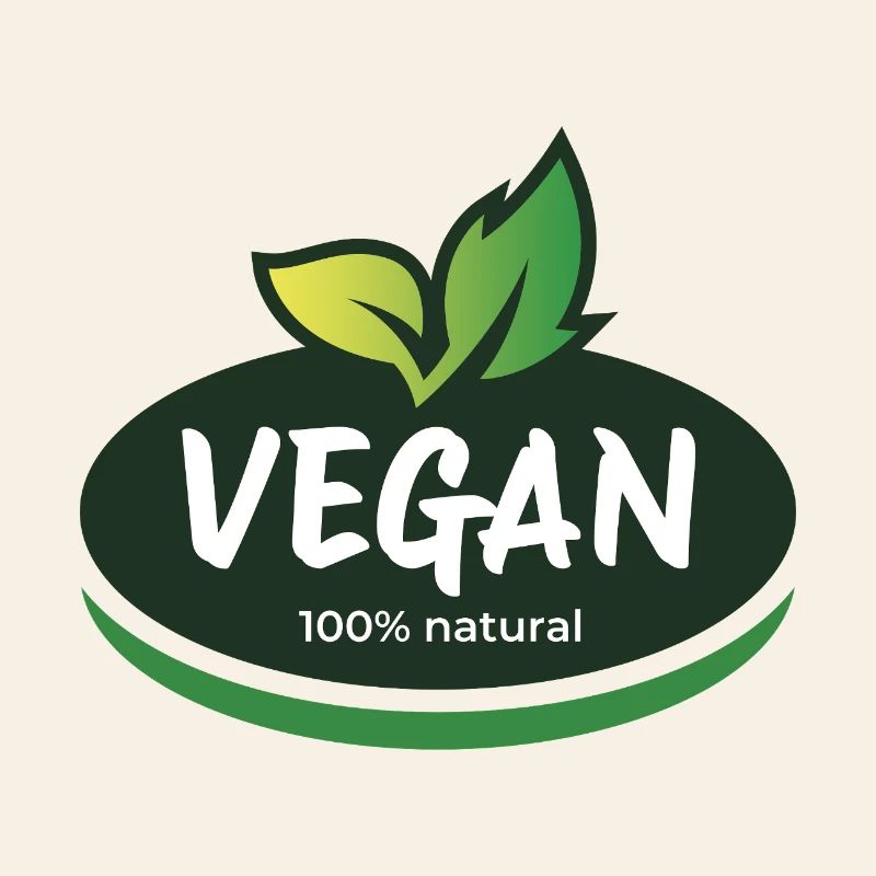 Vegan Nature Leaf Emblem