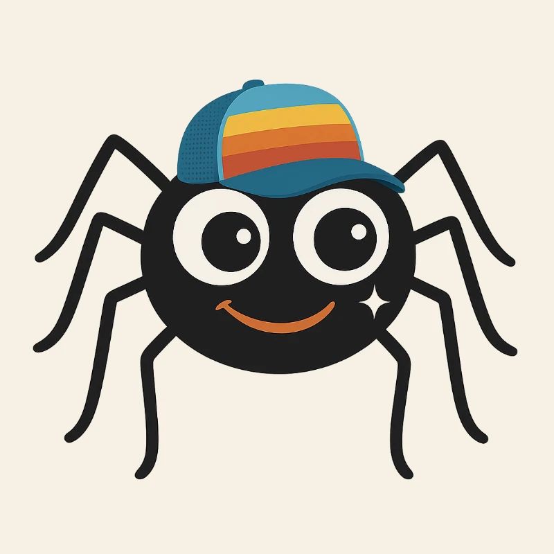 Coole Spinne mit Retro-Cappy – süß & frech