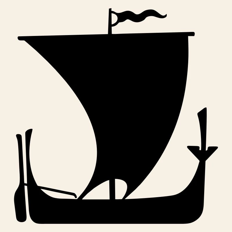 Wikingerboot im heraldischen Schattenstil – Stoer Symb