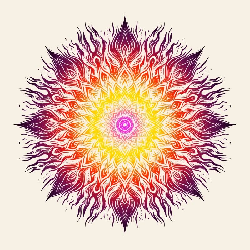 Mandala de feu psychédélique