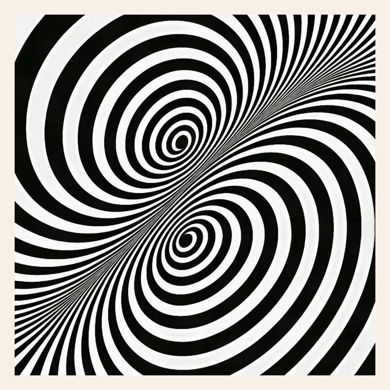 Optical Illusion Spiral Pattern in Black and White