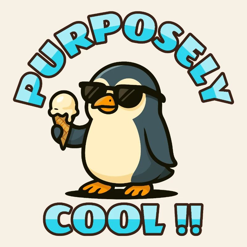 Cooler Pinguin mit Eis