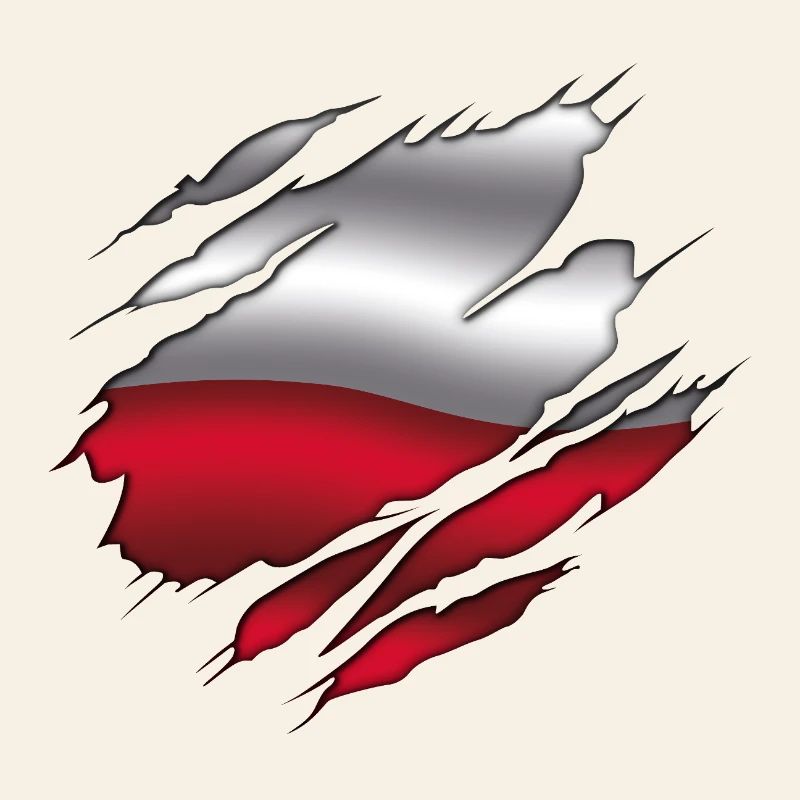 Drapeau de la Pologne - Pologne - Drapeau déchiré