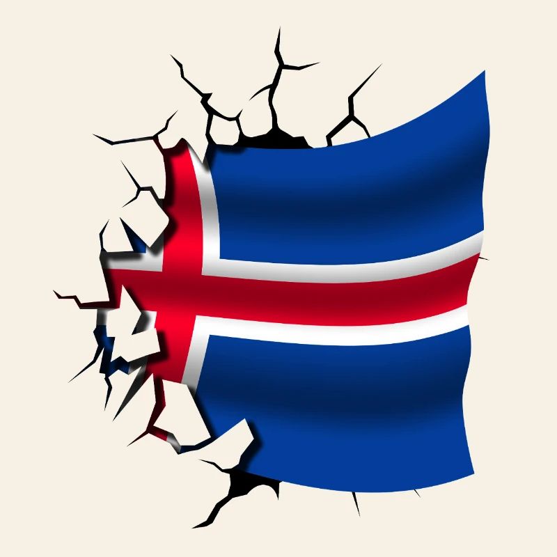 Drapeau de l’Islande - Islande - Drapeau Broken Design