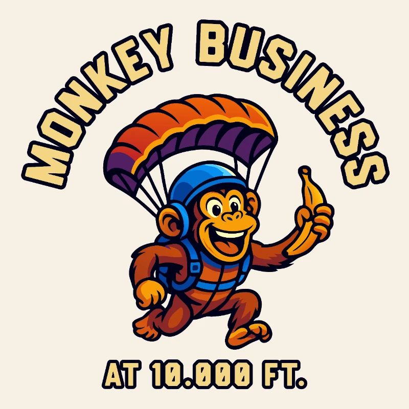Monkey parachutist at 10,000 ft