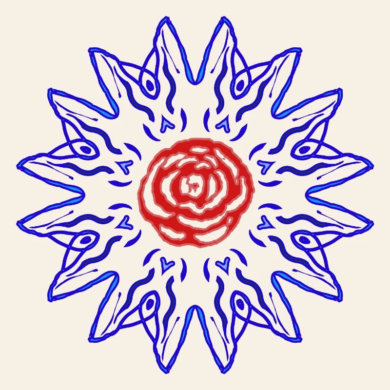 Rose dans le soleil bleu