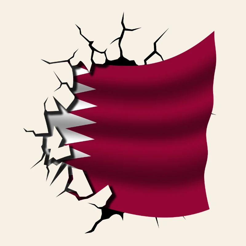 Drapeau du Qatar - Qatar - Drapeau Broken Design