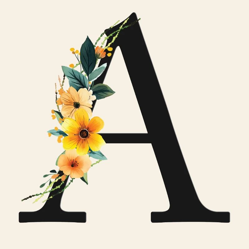 A Monogram, Floral, Personalizable