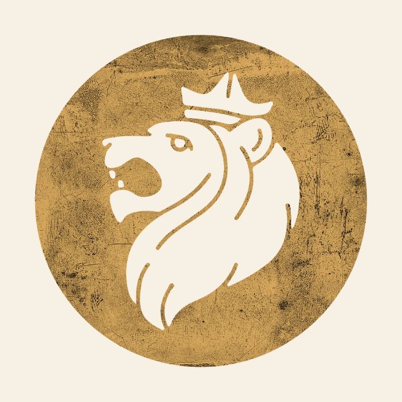 Tête de Lion de Juda dans cercle doré