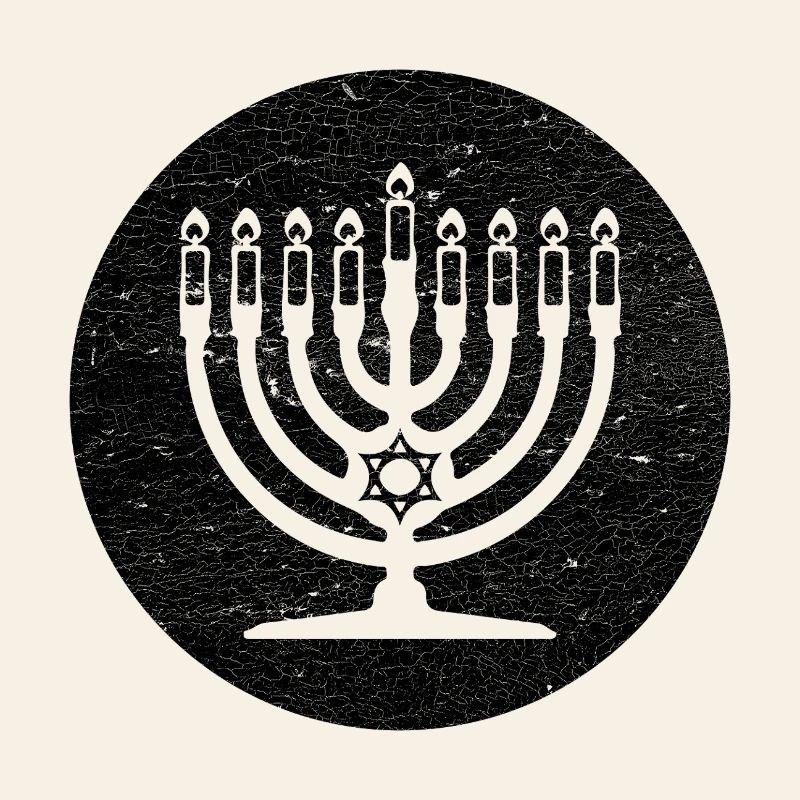 Menorah de Hanoukka chandelier dans cercle noir