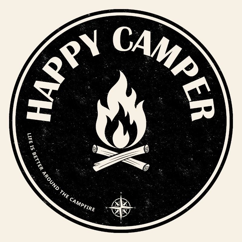 Happy Camper Camping Campfire
