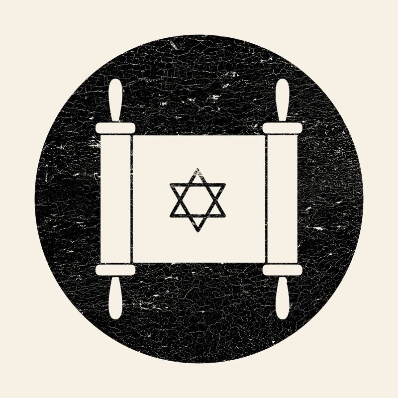 Torah scroll in a black circle