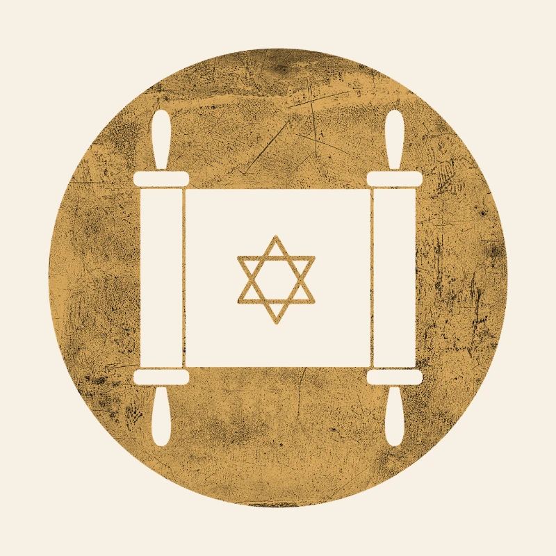 Torah scroll in a golden circle