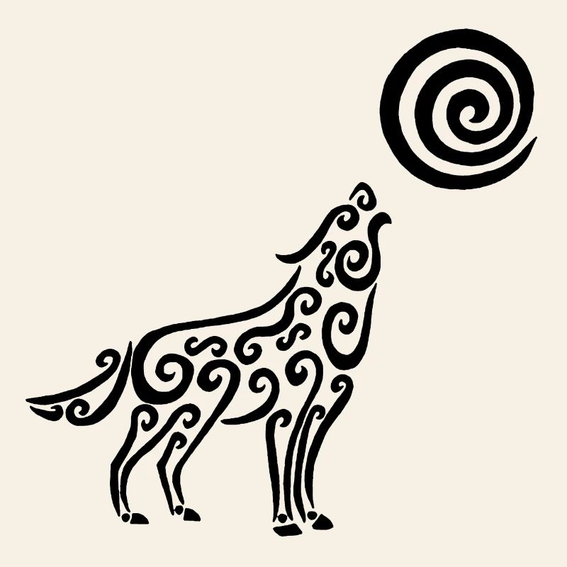 Le loup noir et la lune