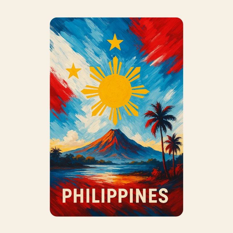 Philippinen Landschaft Flagge Design