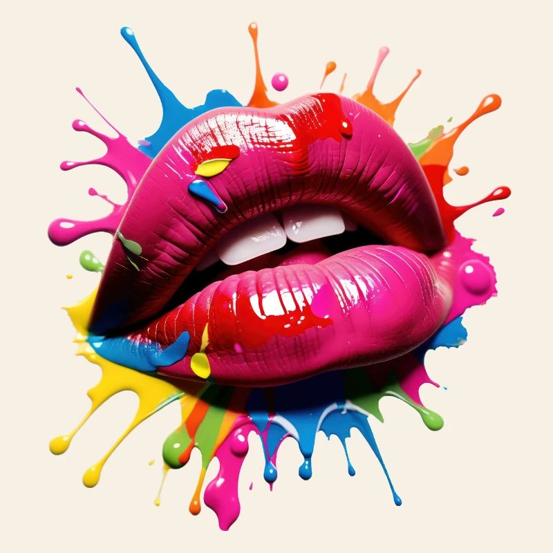 Art des lèvres vif avec éclaboussure de couleur