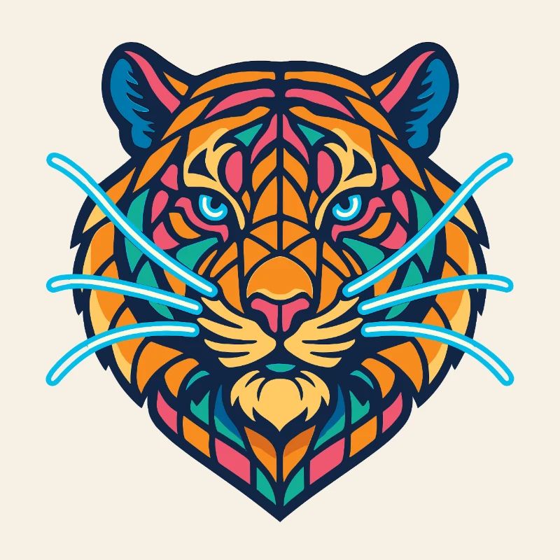 Neon Tiger – Geometric Ferocity