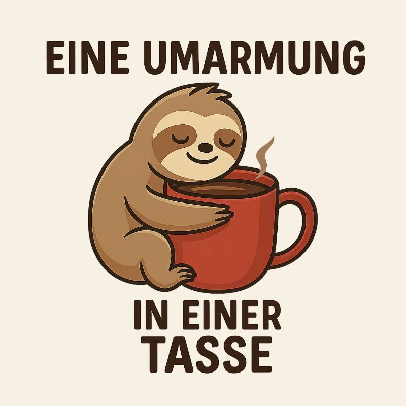 Cute sloth with coffee cup