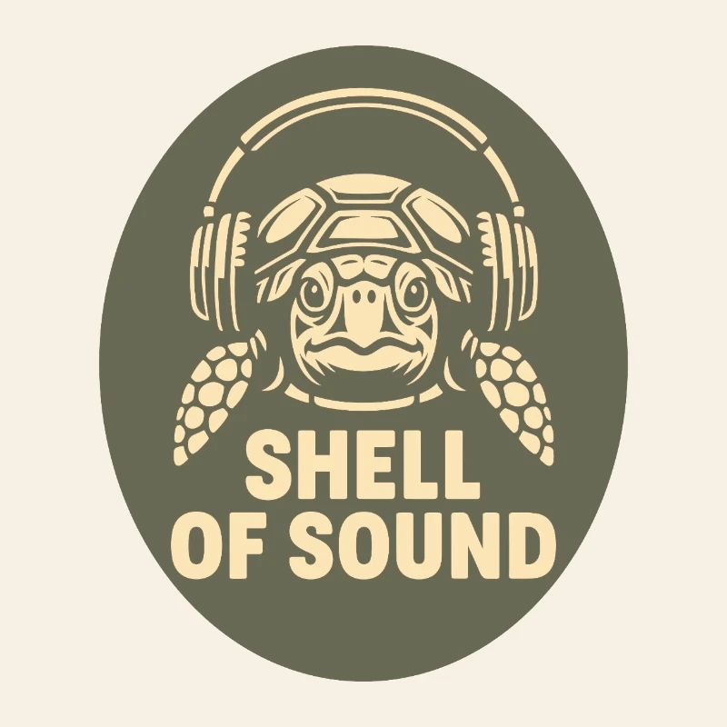 Turtle with headphones