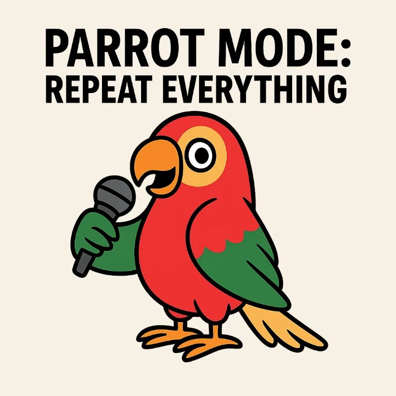Vibrant Parrot With Microphone Illustration