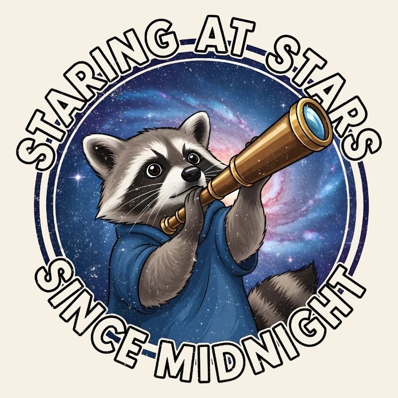 Raton laveur de l’espace avec télescope