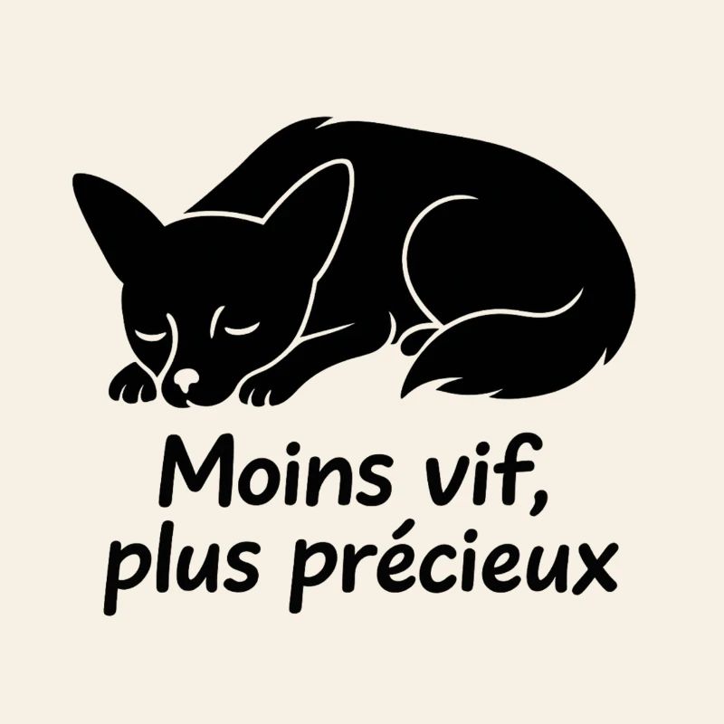 Chien endormi avec texte Moins vif