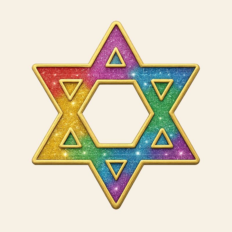 Davidstern | Regenbogen Glitzer Davidstern