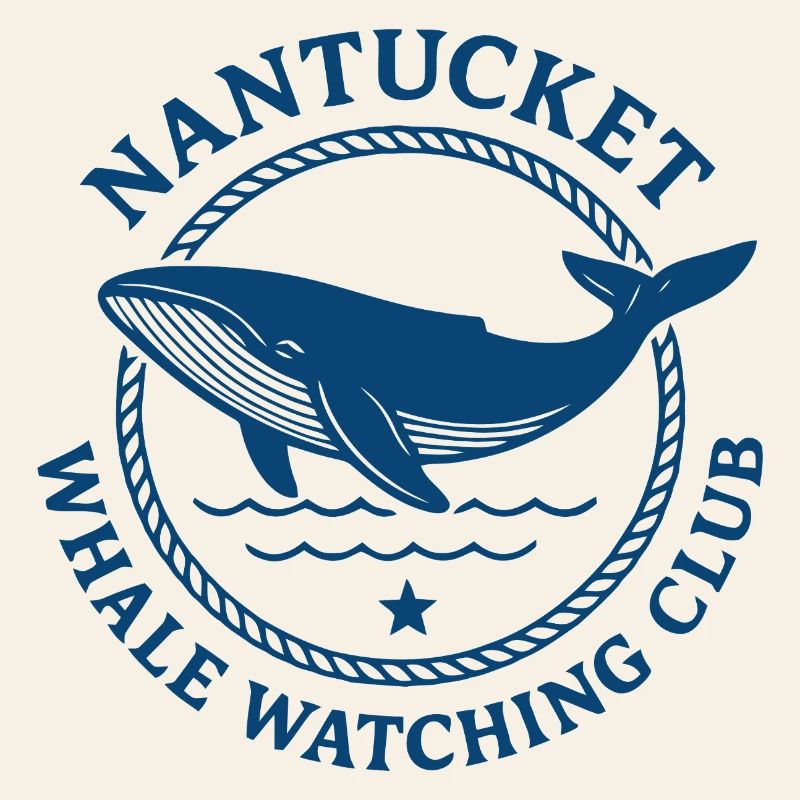 Conception de logo d’observation des baleines à Nantucket