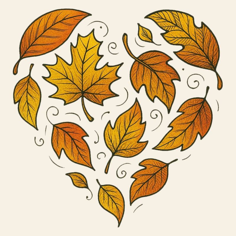 Autumn Heart Leaf Pattern